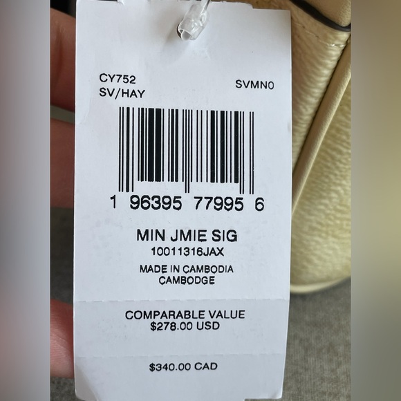 NWT！COACH MINI JAMIE CAMERA BAG IN SIGNATURE CANVAS (COACH CY752) fast shipping - Picture 5 of 7